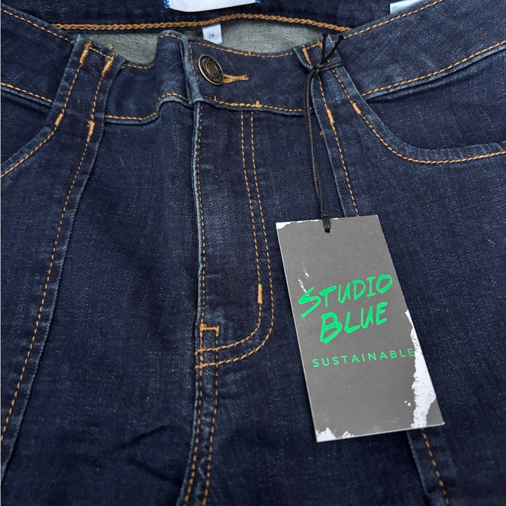 Studio Blue Sustainable Deep Indigo Straight Jeans size 28. - Picture 2 of 8